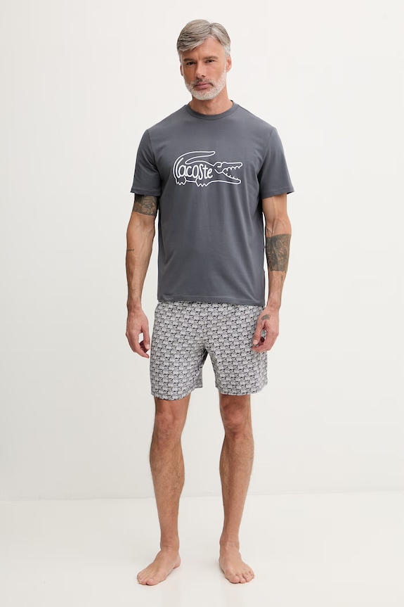 Lacoste pijama pentru bărbați, din bumbac cu elastan gri 4H2753