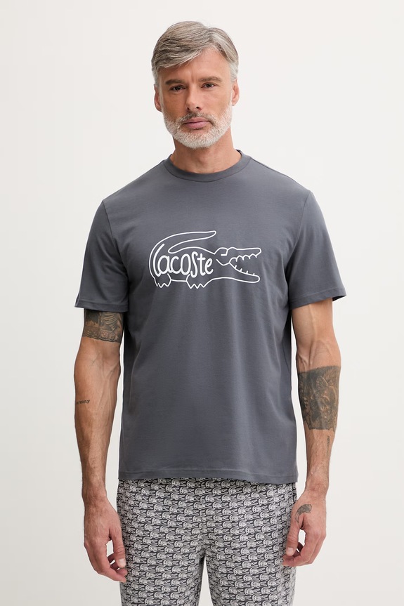 Lacoste pijama pentru bărbați, din bumbac cu elastan 4H2753 gri SS26