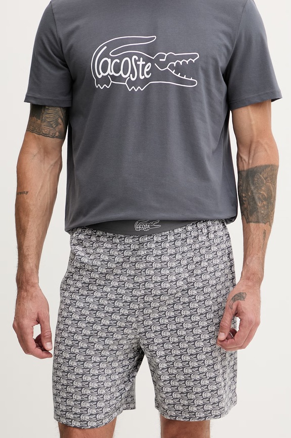 Lacoste pijama pentru bărbați, din bumbac cu elastan gri 4H2753