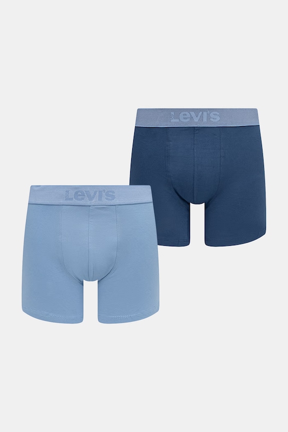 Levi's Boxer da uomo in cotone con elastan pacco da 2 blu 37149.1261
