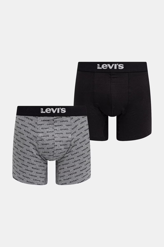 Levi's boxer da uomo in cotone con elastan pacco da 2 grigio 37149.1264