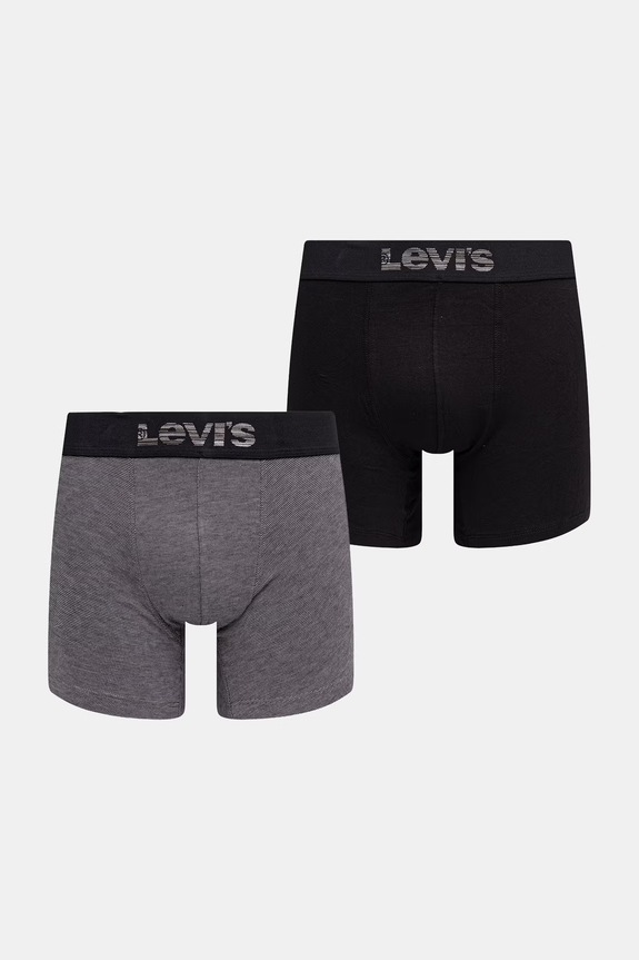 Levi's boxer da uomo in cotone con elastan pacco da 2 nero 37149.1267