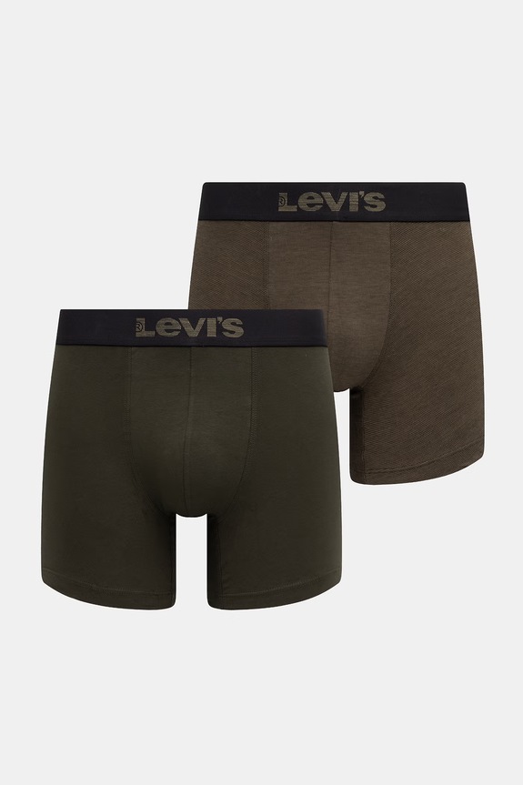 Levi's boxeri pentru bărbați, din bumbac cu elastan, pachet de 2 verde 37149.1269