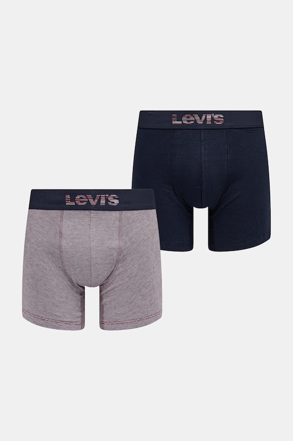 Levi's boxer da uomo in cotone con elastan pacco da 2 blu navy 37149.1271