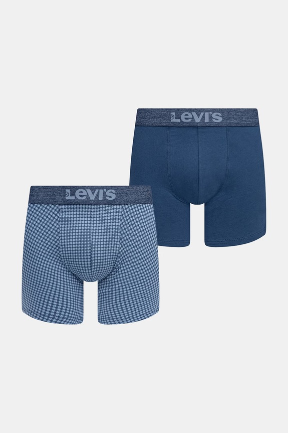 Levi's boxer da uomo in cotone con elastan pacco da 2 blu 37149.1285