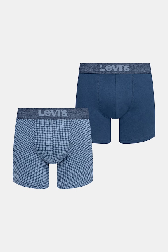 Levi's boxer da uomo in cotone con elastan pacco da 2 blu 37149.1285
