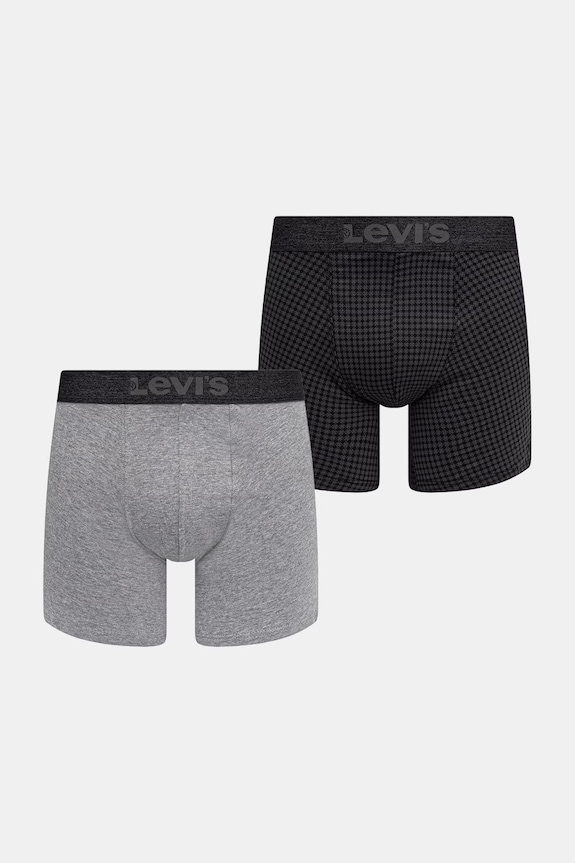 Levi's boxer da uomo in cotone con elastan pacco da 2 grigio 37149.1286