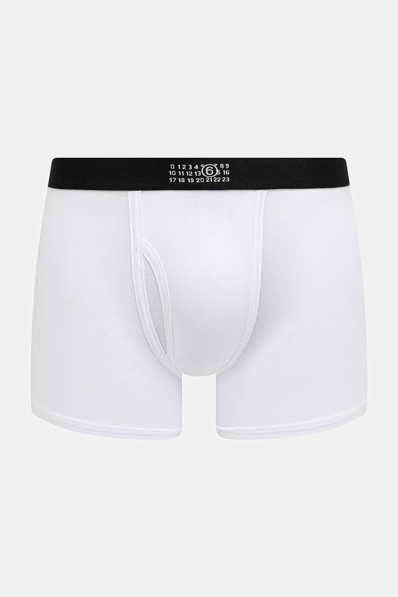 MM6 Maison Margiela bokserki dopasowane bawełniane z elastanem męskie biały MJLC70030