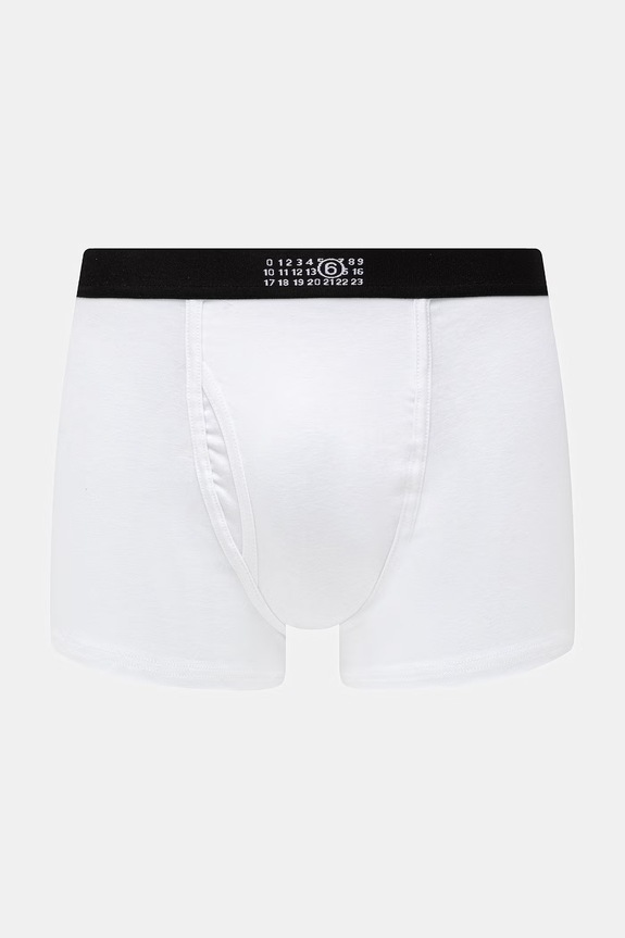 MM6 Maison Margiela bokserki dopasowane bawełniane z elastanem męskie biały MJLD50020