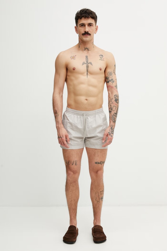 MM6 Maison Margiela pantaloni scurți de baie pentru bărbați MYBM40130 bej