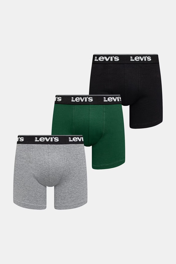 Levi's boxeri pentru bărbați, din bumbac cu elastan pachet de 3 negru 37149.1230