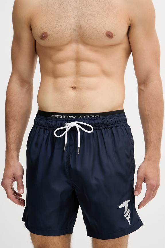 Trussardi szorty kąpielowe męskie TRU26MBM05 granatowy SS26