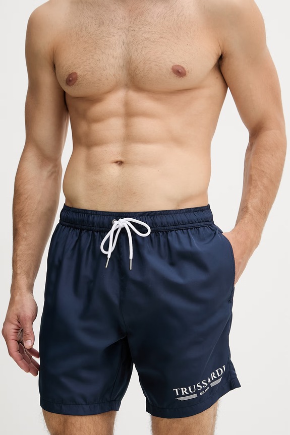 Trussardi szorty kąpielowe męskie TRU26MBM01 granatowy SS26