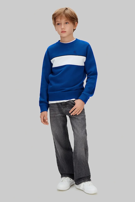 Calvin Klein Jeans gyerek melegítőfelső pamutból kék IB0IB02616.116.PPY2