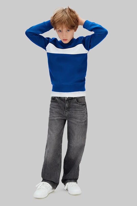 Παιδική βαμβακερή μπλούζα Calvin Klein Jeans IB0IB02616.116.PPY2 μπλε