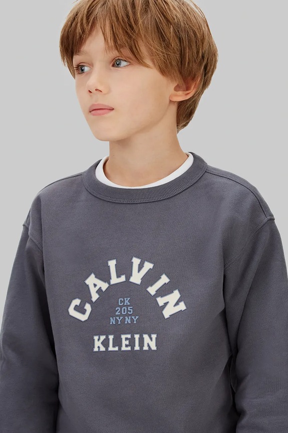 Αγορίστικα Παιδική βαμβακερή μπλούζα Calvin Klein Jeans IB0IB02619.128.176.PPY2 γκρί