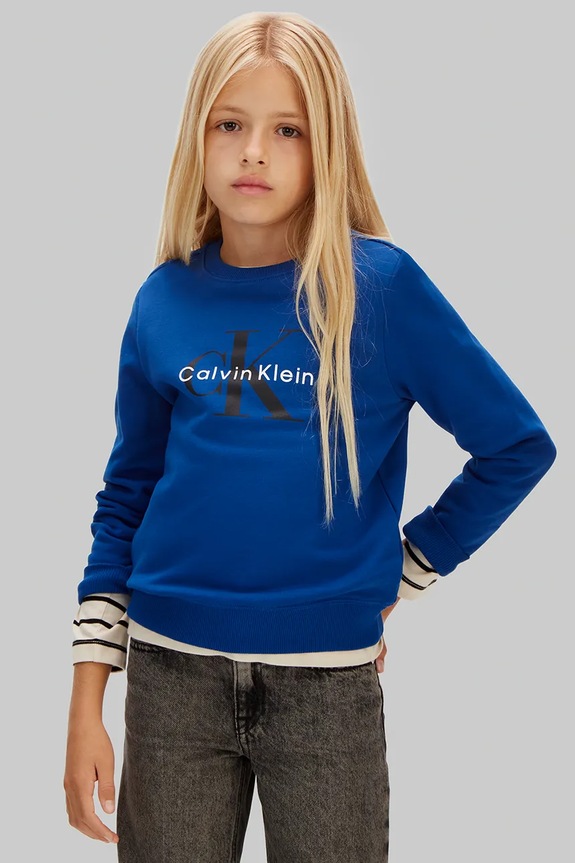Calvin Klein Jeans bluza bawełniana dziecięca pozostałe niebieski IU0IU00714.116.PPY2