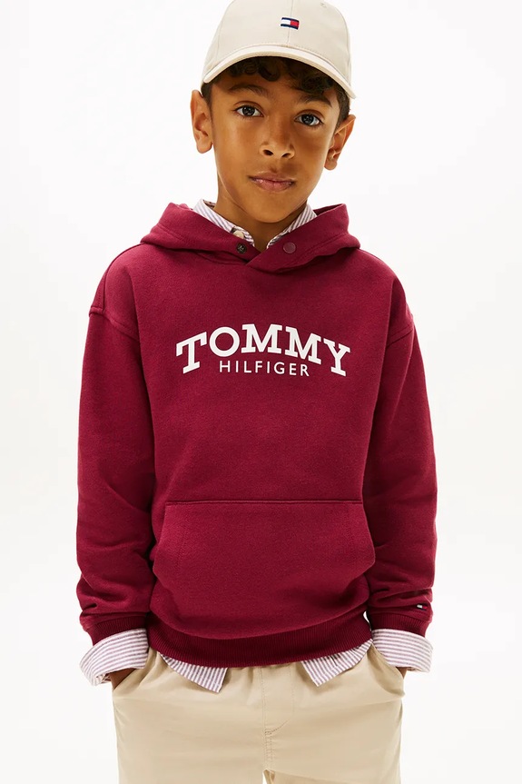 Tommy Hilfiger bluză copii melanj burgundia KB0KB10028.104.122.PPY2