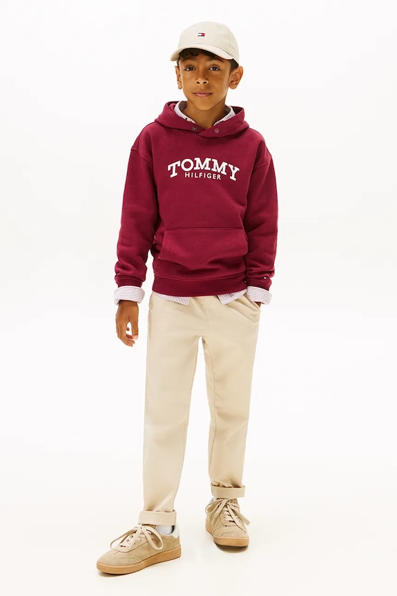 Tommy Hilfiger bluză copii burgundia KB0KB10028.104.122.PPY2