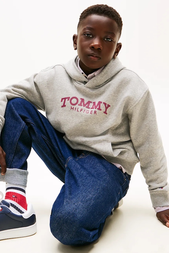 Tommy Hilfiger bluza dziecięca KB0KB10028.128.176.PPY2 szary