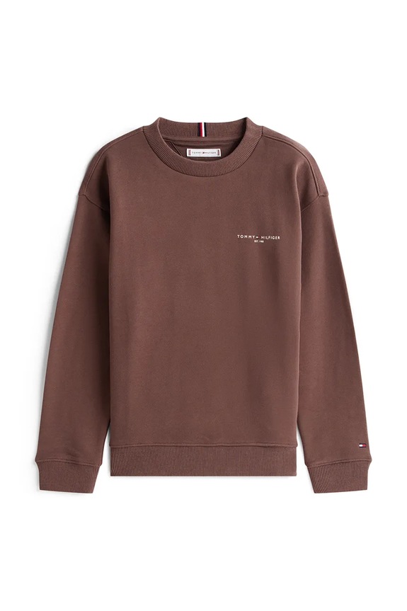 Detská mikina Tommy Hilfiger KS0KS00665.128.176.PPY2 hnedá SS26