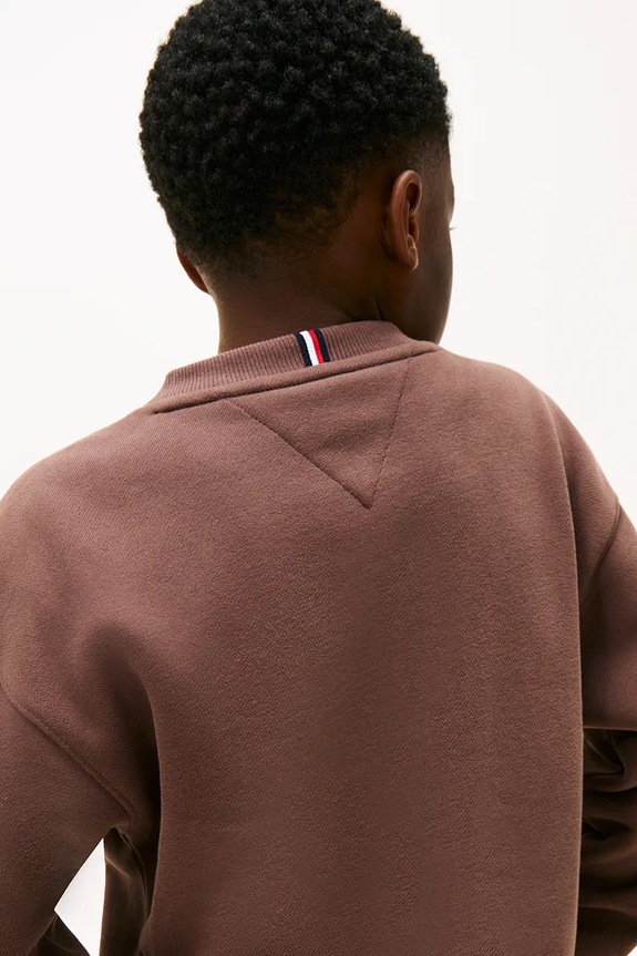 Detská mikina Tommy Hilfiger hnedá KS0KS00665.128.176.PPY2