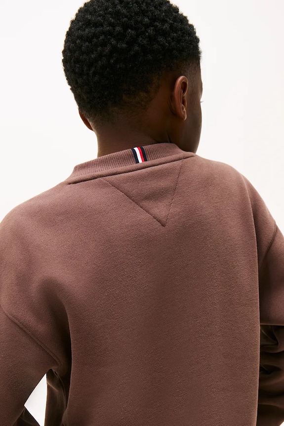 Detská mikina Tommy Hilfiger hnedá KS0KS00665.128.176.PPY2