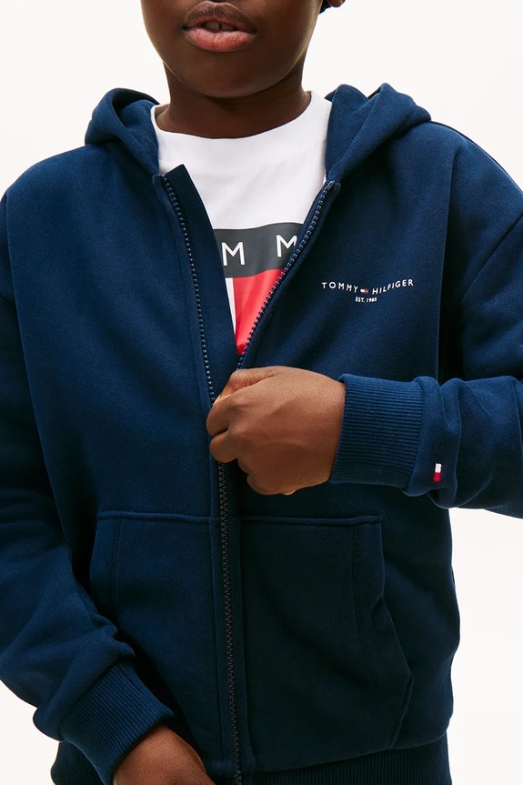 Chłopiec Tommy Hilfiger bluza z bawełną dziecięca KS0KS00726.128.176.PPY2 granatowy