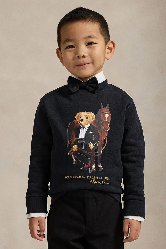 Polo Ralph Lauren hanorac de bumbac pentru copii print negru 322A10261001