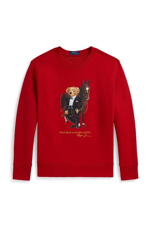 Detská bavlnená mikina Polo Ralph Lauren 323A10261001 červená SS26