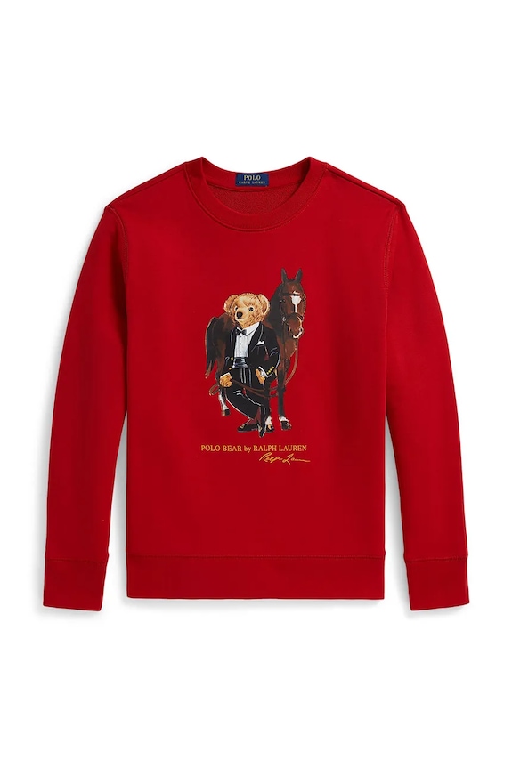 Detská bavlnená mikina Polo Ralph Lauren 323A10261001 červená SS26