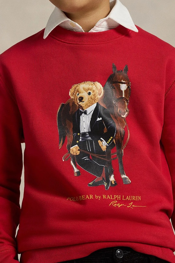 Detská bavlnená mikina Polo Ralph Lauren 323A10261001 červená