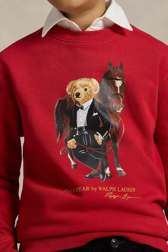 Detská bavlnená mikina Polo Ralph Lauren 323A10261001 červená