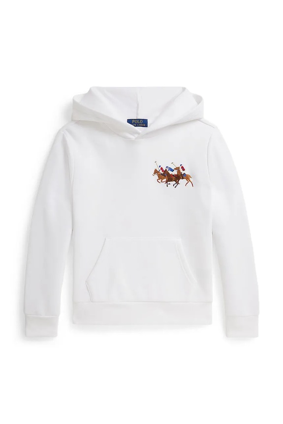 Detská mikina Polo Ralph Lauren s kapucňou biela 323A95741002