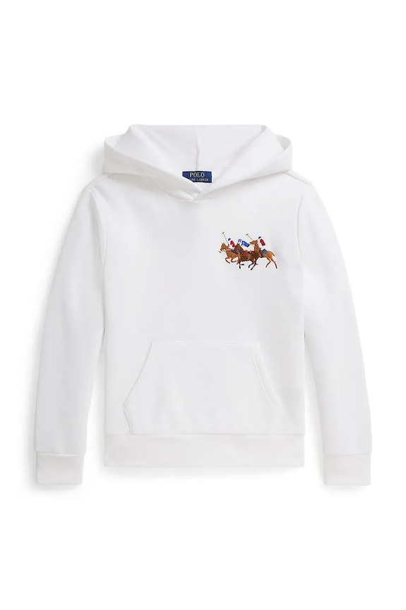 Detská mikina Polo Ralph Lauren s kapucňou biela 323A95741002