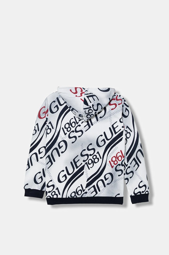 Dječja pamučna dukserica Guess L6RQ00.KA6R4.PPY2 bijela SS26