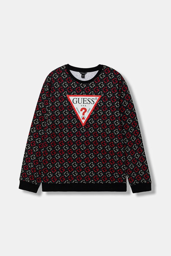 Παιδική βαμβακερή μπλούζα Guess βαμβάκι μαύρο L6RQ02.KA6R4.PPY2