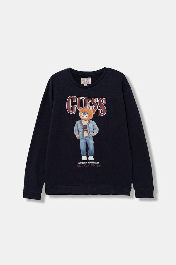 Guess bluza bawełniana dziecięca aplikacja granatowy L6RQ05.KAD74.PPY2