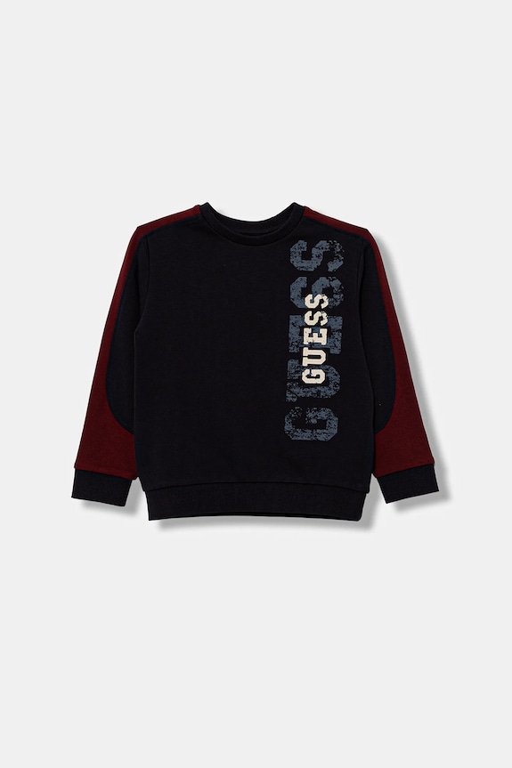 Παιδική βαμβακερή μπλούζα Guess χωρίς κουκούλα σκούρο μπλε N6RQ01.KA6R4.PPY2