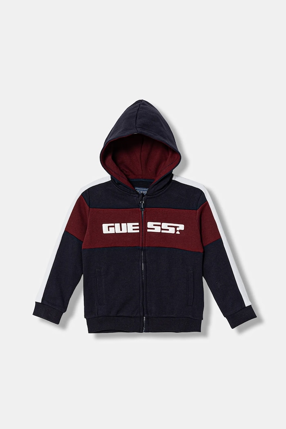 Guess hanorac de bumbac pentru copii imprimeu bleumarin N6RQ02.KA6R4.PPY2