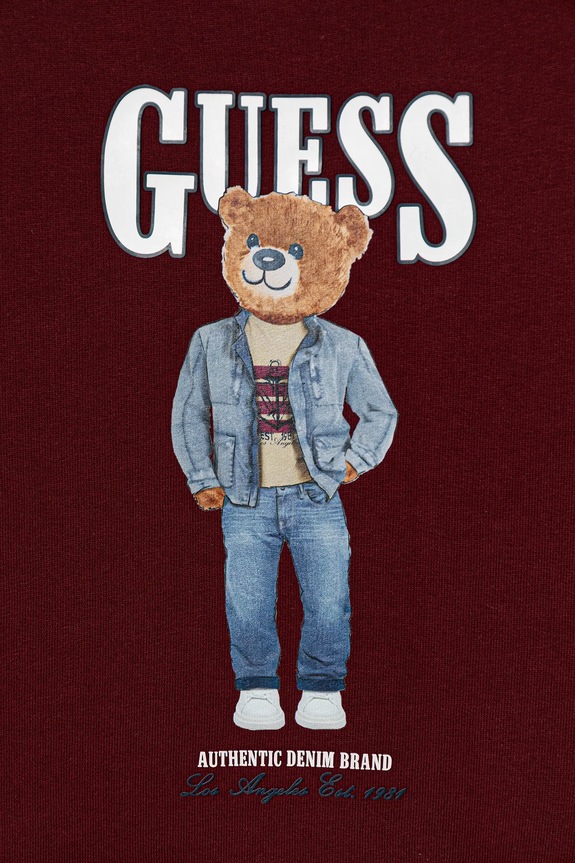 Αγορίστικα Παιδική βαμβακερή μπλούζα Guess N6RQ03.KAD74.PPY2 μπορντό