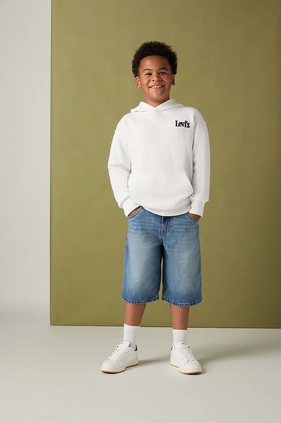 Αγορίστικα Παιδική μπλούζα Levi's CLASSIC AND CLEAN HOODIE 9EP584 λευκό