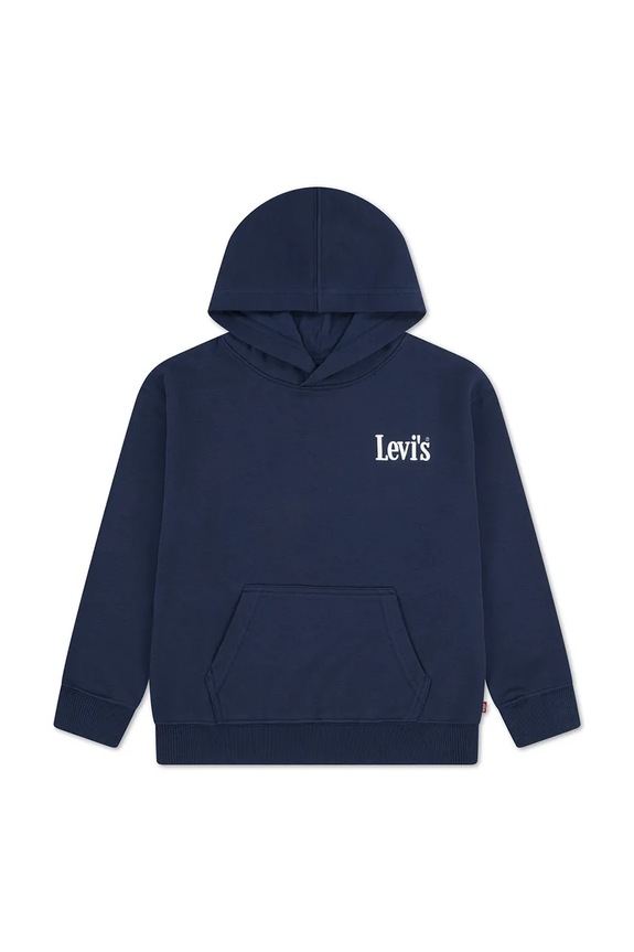 Dječja dukserica Levi's CLASSIC AND CLEAN HOODIE s kapuljačom mornarsko plava 9EP584