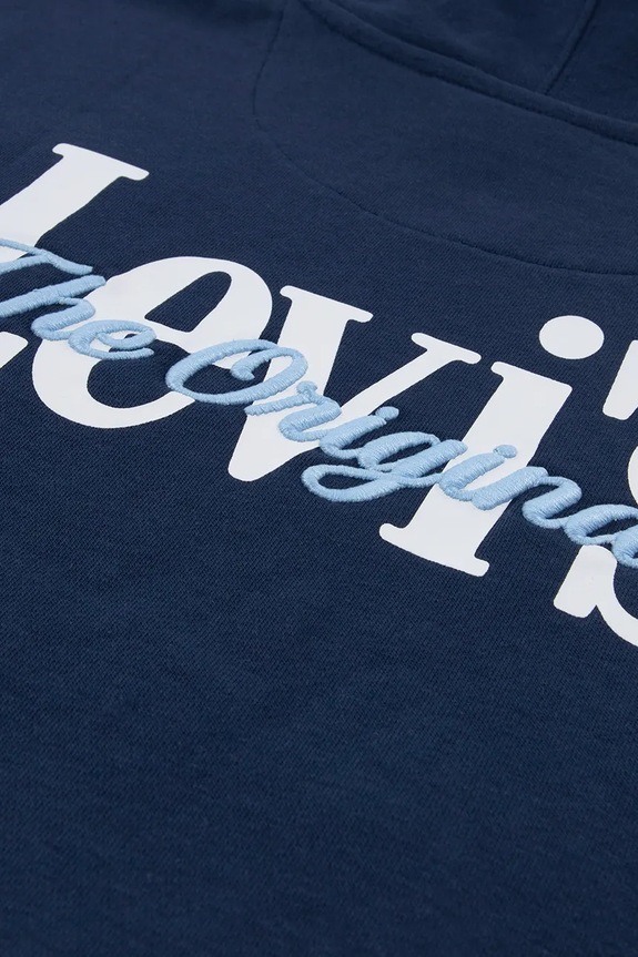 Dječja dukserica Levi's CLASSIC AND CLEAN HOODIE mornarsko plava 9EP584