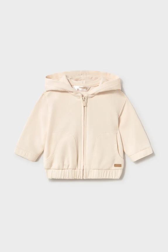 Mayoral Newborn bluza niemowlęca z kapturem beżowy 1488.1P.Newborn.PPY2
