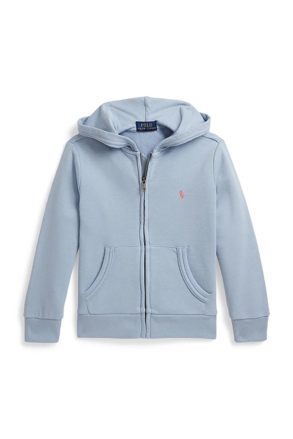 Detská mikina Polo Ralph Lauren s kapucňou modrá 322964134504