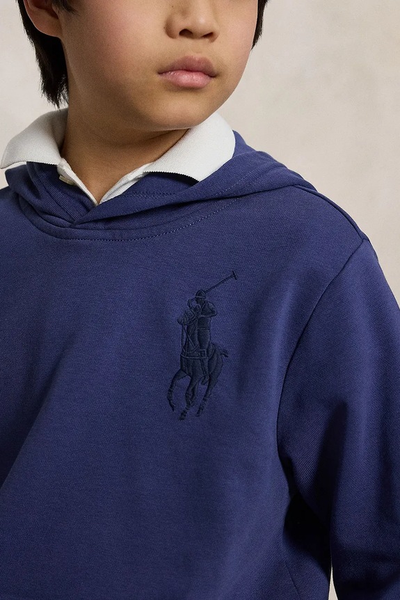 Polo Ralph Lauren mikina s kapucňou detská s bavlnou 323A12245001 tmavomodrá