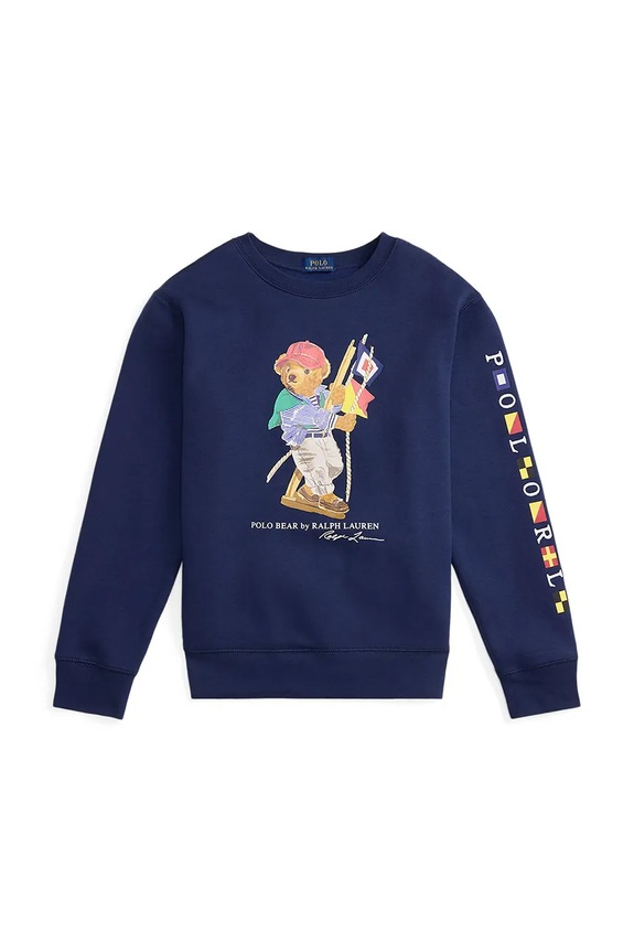 Detská mikina Polo Ralph Lauren bez kapucne tmavomodrá 323A12429001