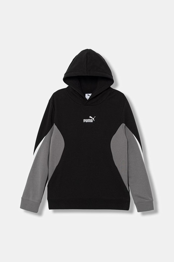 Detská mikina Puma ESS BLOCK s kapucňou čierna 692513