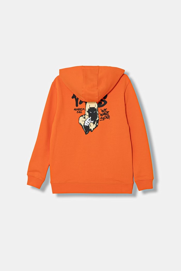 Dječja pamučna dukserica Vans print narančasta VN000VY6FLM1